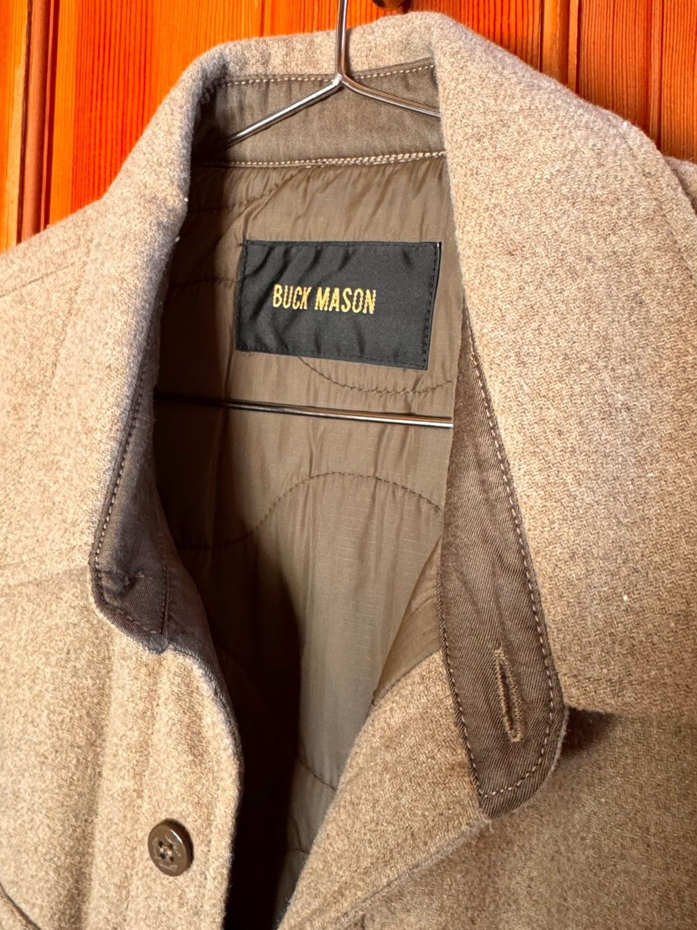 Buck Mason Tan Shirt Jacket with Quilted Lining - Picture 4 of 6